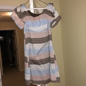 Striped off the shoulder dress